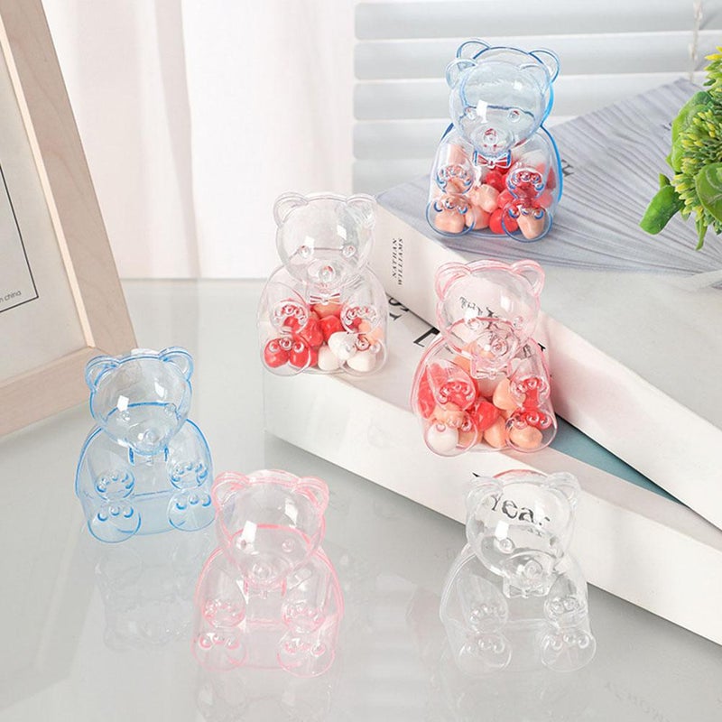 Bear Container for Valentine's Day,Small Fillable Plastic Bear Containers for Valentine’s Day, Reusable Present Box for Candy, Party Favors & Festive Storage - Image 5